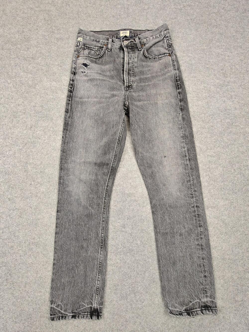 Citizens Of Humanity Jeans Womens 24 Gray Charcoal Wash High Rise Straight